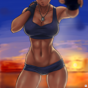 sunset gym girl body