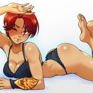 Sexy Fenyx relaxing in underwear