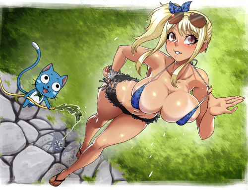Lucy Heartfilia from Fairy Tail tanned