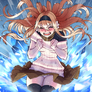 Leiko is screaming an releasing her ice powers